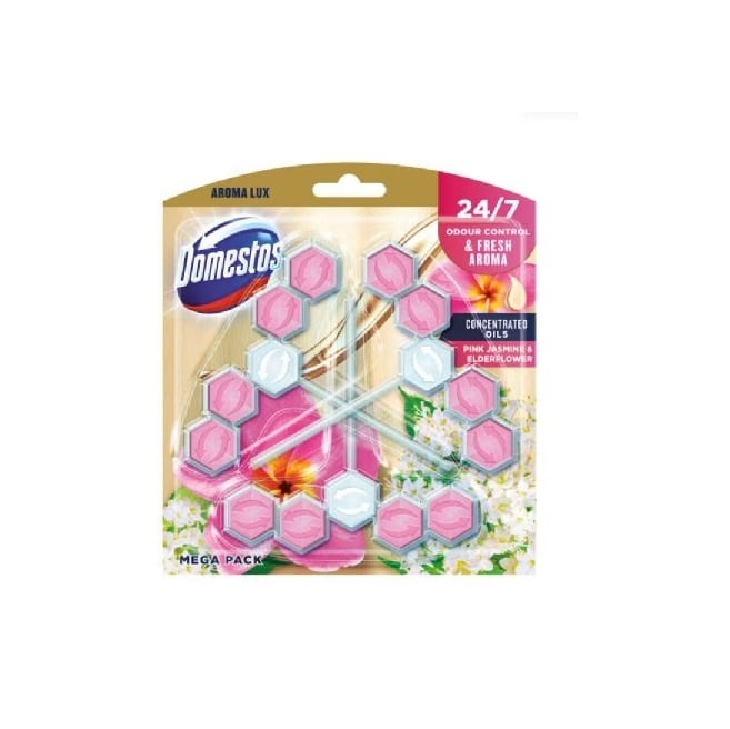 Odorizant wc Domestos Aromalux Pink Jasmine & Elderflower 3 x 55g