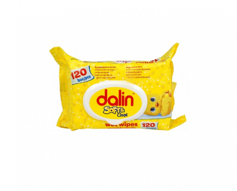 Servetele umede Dalin, Soft&Clean, 120 buc/pachet