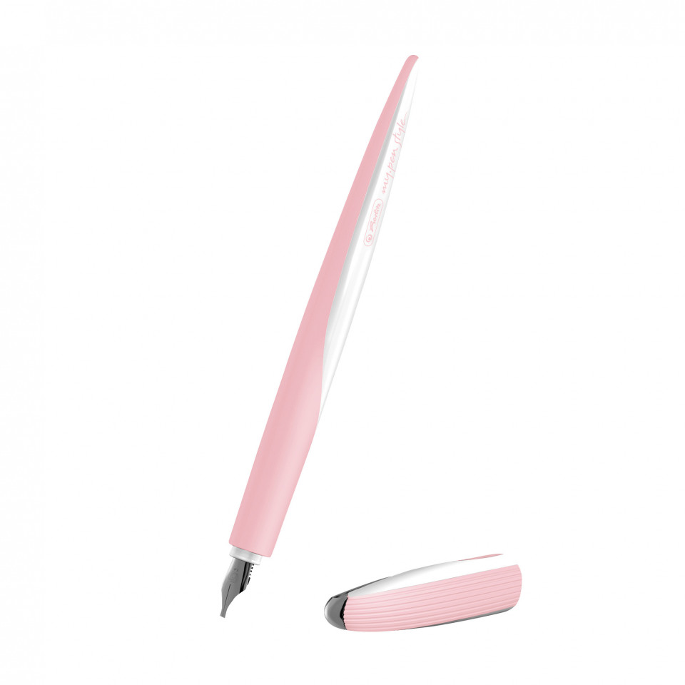 Stilou My.Pen Style Herlitz pentru caligrafie, cu 3 penite, roz, blister - imagine 3